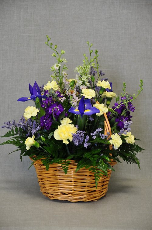 E1011 Mixed Flower & Iris Basket