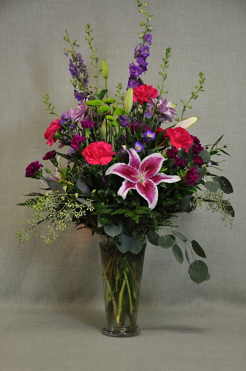 B1001 Stargazer Lily & Mixed Flowers