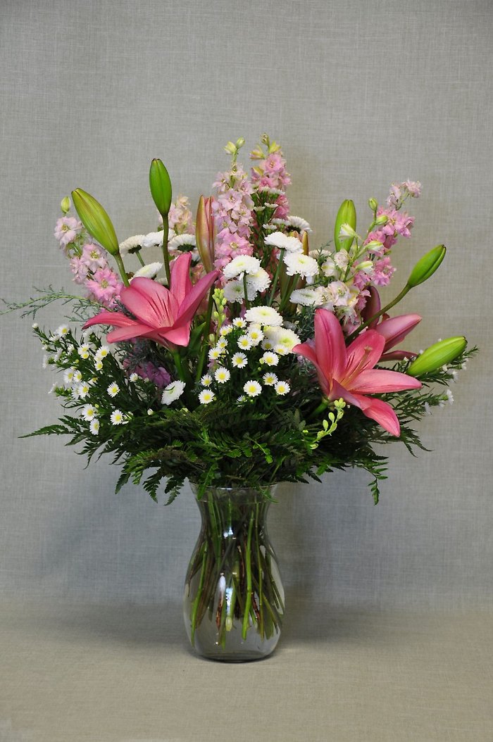 Spring Mix with Larkspur and Asiatic Lilies