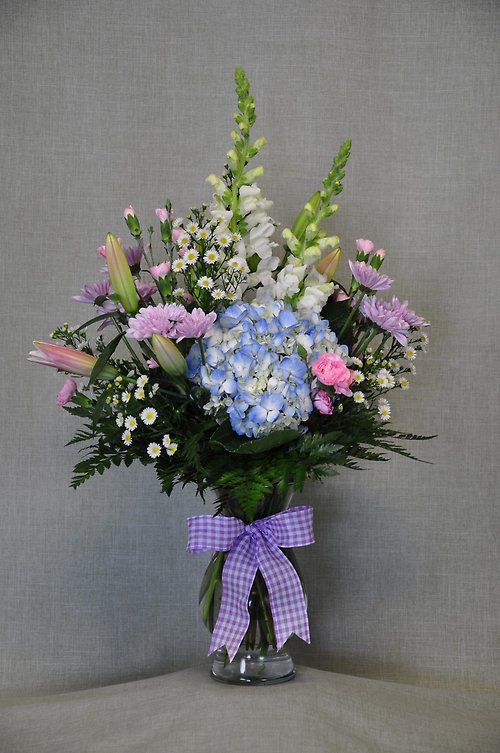 Hydrangea, Asiatic Lilies & Snapdragons