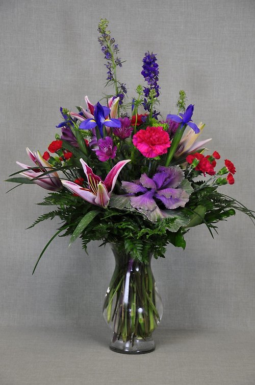 Stargazer Lily and Mixed Flower Arrangement